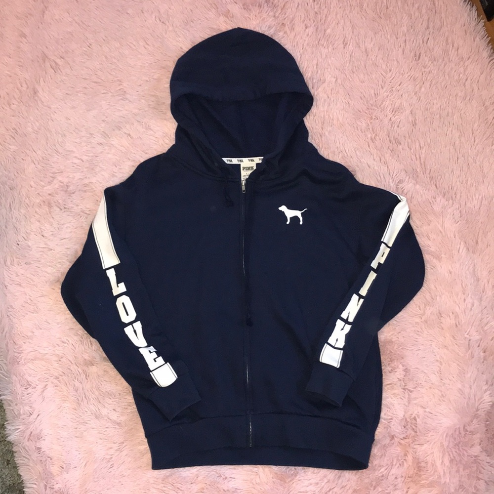 Ladies SMALL navy blue VS PINK hoodie